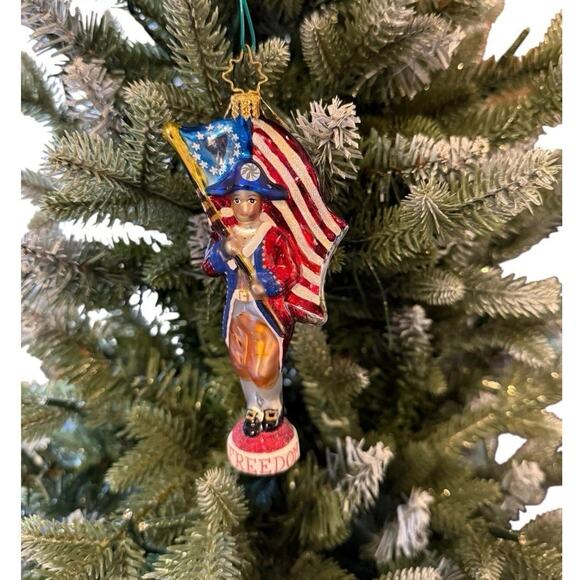 Christopher Radko Patriotic Revolutionary Soldier Flag Colors Freedom Ornament - Picture 3 of 10